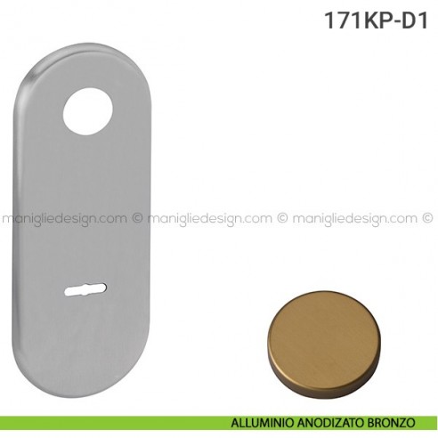 Placca per porta blindata doppia mappa distanza 85 mm 171KP Reguitti alluminio anodizzato bronzo