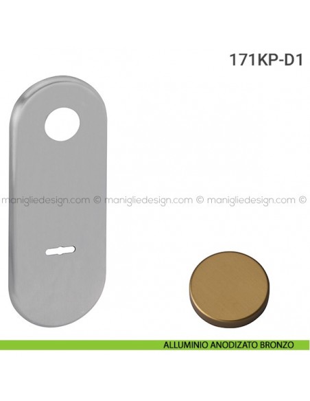 Placca per porta blindata doppia mappa distanza 85 mm 171KP Reguitti alluminio anodizzato bronzo