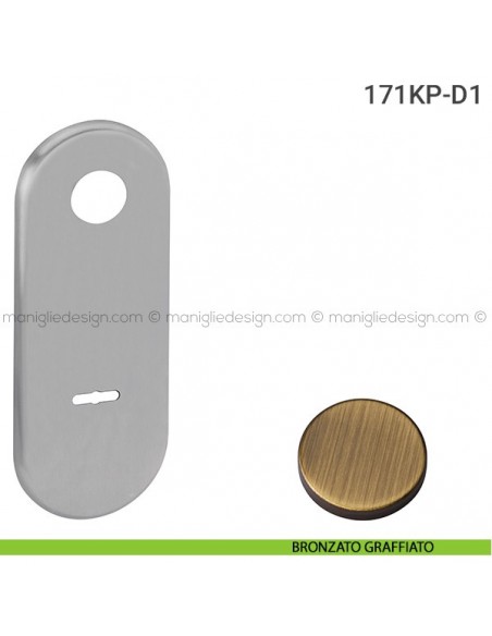 Placca per porta blindata doppia mappa distanza 85 mm 171KP Reguitti bronzato graffiato