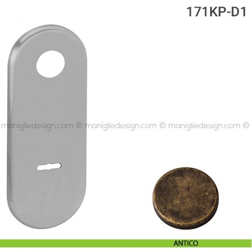 Placca per porta blindata doppia mappa distanza 85 mm 171KP Reguitti antico