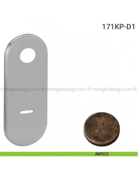 Placca per porta blindata doppia mappa distanza 85 mm 171KP Reguitti antico