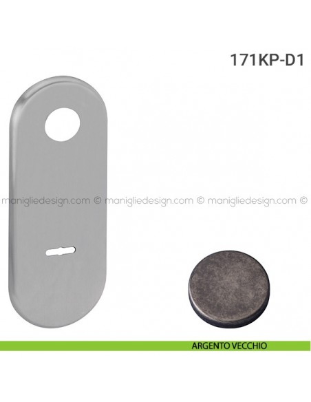 Placca per porta blindata doppia mappa distanza 85 mm 171KP Reguitti argento vecchio