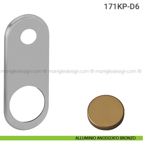 Placca per porta blindata per defender diametro 46 mm 171KP Reguitti alluminio anodizzato bronzo