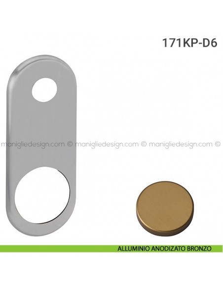 Placca per porta blindata per defender diametro 46 mm 171KP Reguitti alluminio anodizzato bronzo