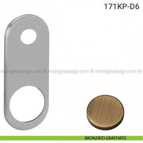 Placca per porta blindata per defender diametro 46 mm 171KP Reguitti bronzato graffiato