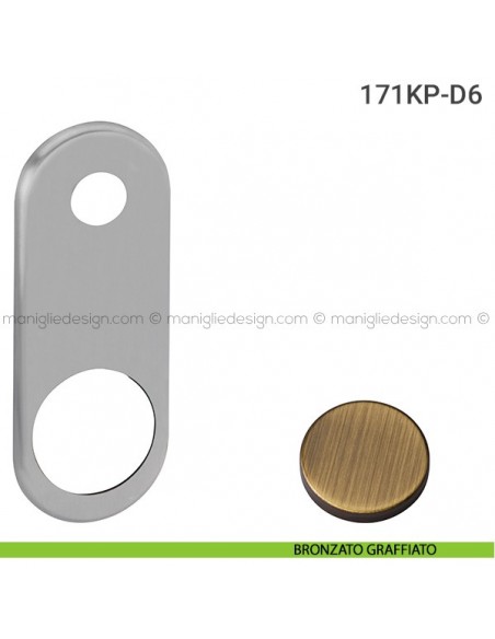 Placca per porta blindata per defender diametro 46 mm 171KP Reguitti bronzato graffiato