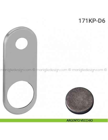 Placca per porta blindata per defender diametro 46 mm 171KP Reguitti argento vecchio