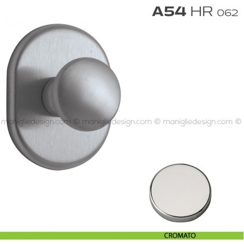 Pomolo girevole per porta con rosetta 62x82 mm A54HR Reguitti cromato