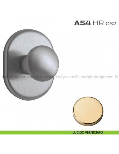 Pomolo girevole per porta con rosetta 62x82 mm A54HR Reguitti lucido verniciato