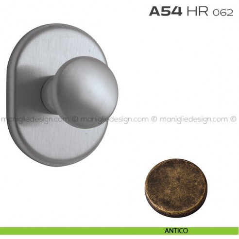 Pomolo girevole per porta con rosetta 62x82 mm A54HR Reguitti antico