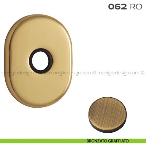 Rosetta ovale per con foro tondo diametro 16 mm 062RO Reguitti bronzato graffiato