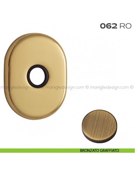 Rosetta ovale per con foro tondo diametro 16 mm 062RO Reguitti bronzato graffiato