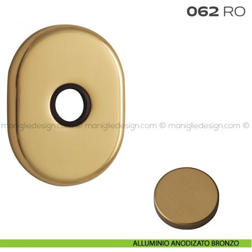 Rosetta ovale per con foro tondo diametro 16 mm 062RO Reguitti alluminio anodizzato bronzo