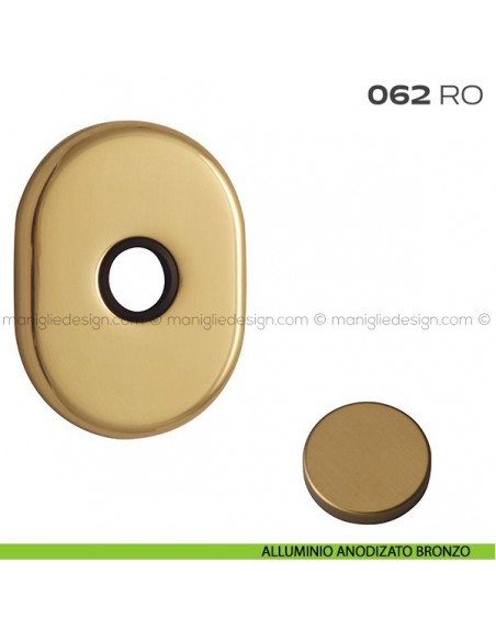 Rosetta ovale per con foro tondo diametro 16 mm 062RO Reguitti alluminio anodizzato bronzo