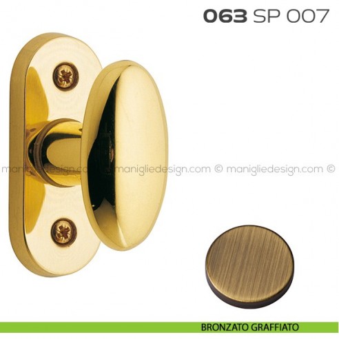 Segretino piccolo per porta con rosetta 27x67x7 mm 063SP007 Reguitti bronzato graffiato