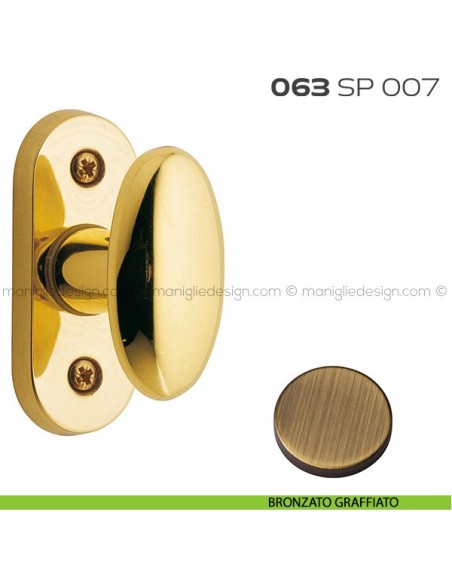 Segretino piccolo per porta con rosetta 27x67x7 mm 063SP007 Reguitti bronzato graffiato