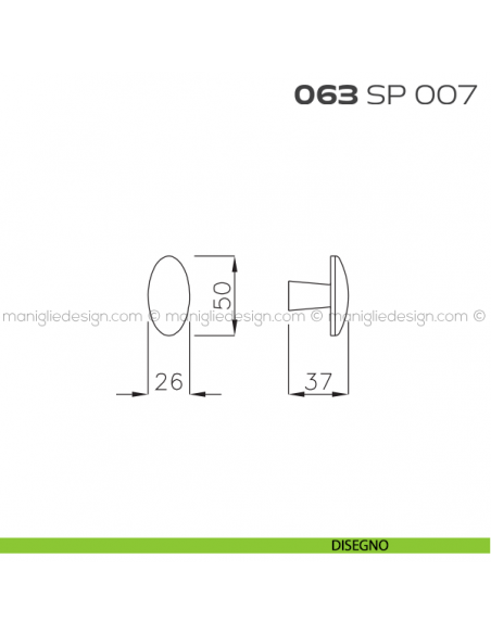 Segretino piccolo per porta con rosetta 27x67x7 mm 063SP007 Reguitti disegno
