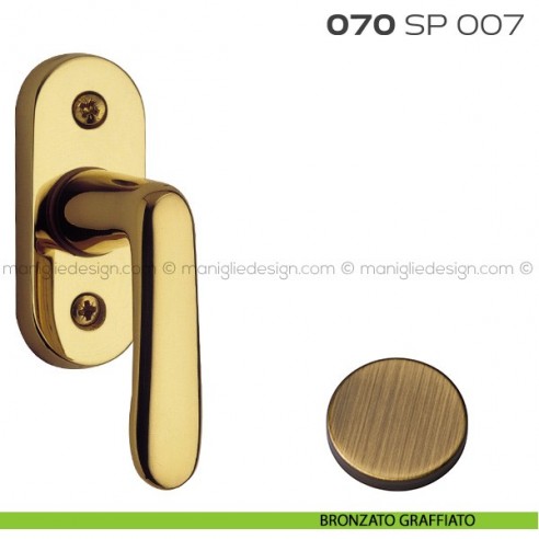 Segretino piccolo per porta con rosetta 27x67x7 mm 070SP007 Reguitti bronzato graffiato