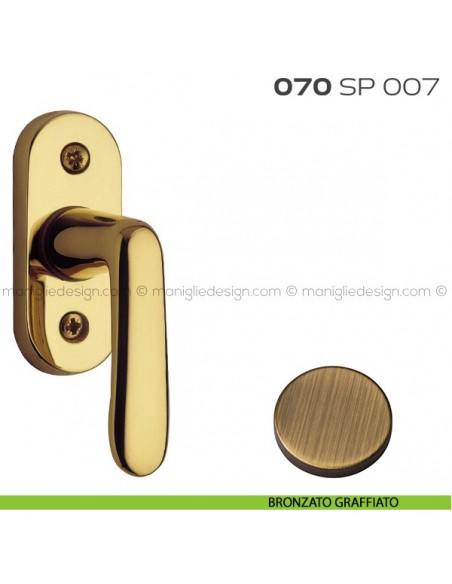 Segretino piccolo per porta con rosetta 27x67x7 mm 070SP007 Reguitti bronzato graffiato