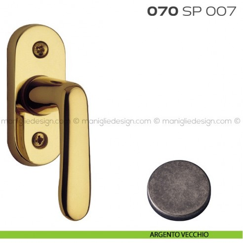 Segretino piccolo per porta con rosetta 27x67x7 mm 070SP007 Reguitti argento vecchio