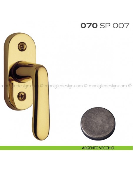 Segretino piccolo per porta con rosetta 27x67x7 mm 070SP007 Reguitti argento vecchio