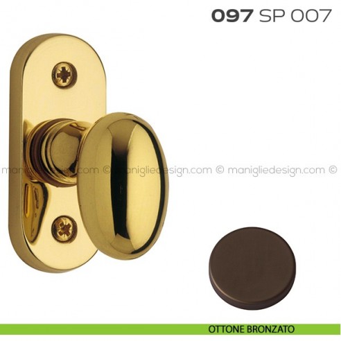Segretino piccolo per porta con rosetta 27x67x7 mm 097SP007 Reguitti ottone bronzato