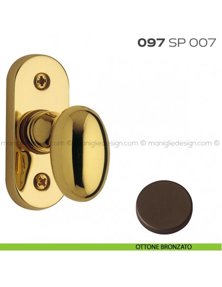 Segretino piccolo per porta con rosetta 27x67x7 mm 097SP007 Reguitti ottone bronzato