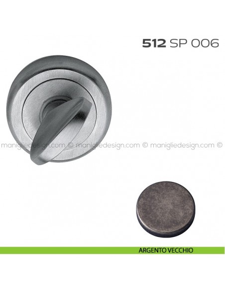 Segretino piccolo per porta con rosetta diametro 50 mm 512SP006 Reguitti argento vecchio
