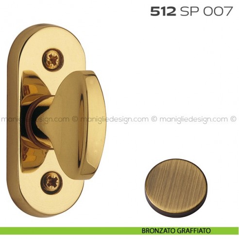 Segretino piccolo per porta con rosetta 27x67x7 mm 512SP007 Reguitti bronzato graffiato