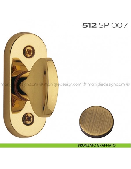 Segretino piccolo per porta con rosetta 27x67x7 mm 512SP007 Reguitti bronzato graffiato