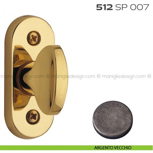 Segretino piccolo per porta con rosetta 27x67x7 mm 512SP007 Reguitti argento vecchio