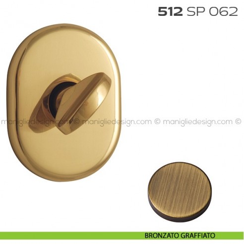 Segretino piccolo per porta con rosetta 62x82 mm 512SP062 Reguitti bronzato graffiato