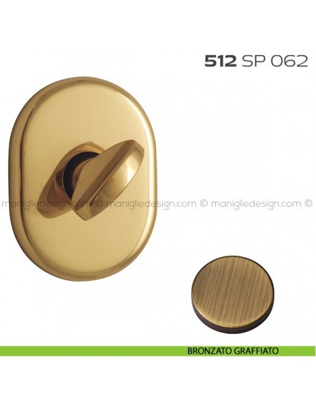 Segretino piccolo per porta con rosetta 62x82 mm 512SP062 Reguitti bronzato graffiato