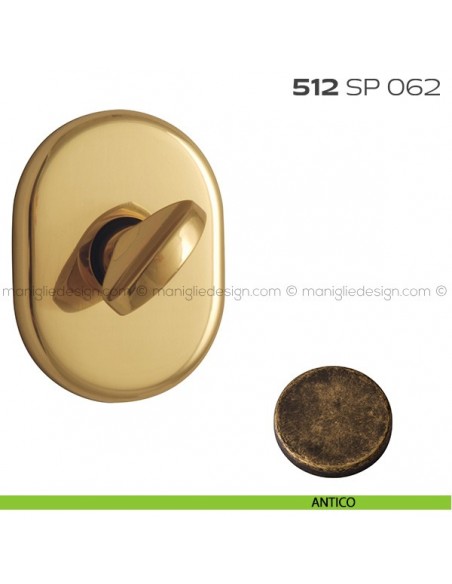 Segretino piccolo per porta con rosetta 62x82 mm 512SP062 Reguitti antico