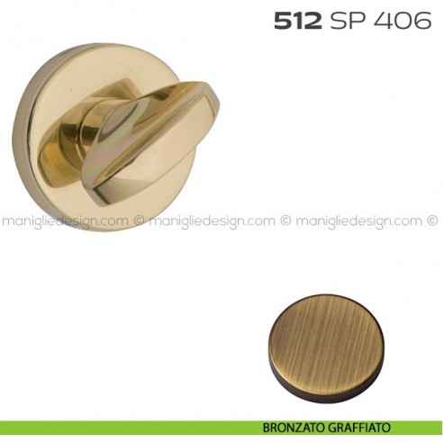 Segretino piccolo per porta con rosetta diametro 45 mm 512SP406 Reguitti bronzato graffiato