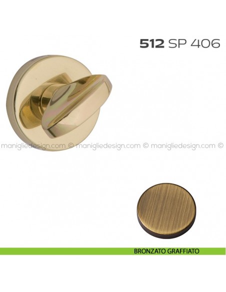 Segretino piccolo per porta con rosetta diametro 45 mm 512SP406 Reguitti bronzato graffiato