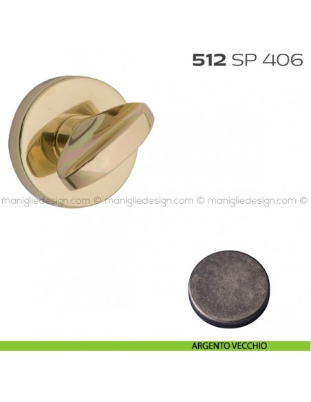 Segretino piccolo per porta con rosetta diametro 45 mm 512SP406 Reguitti argento vecchio