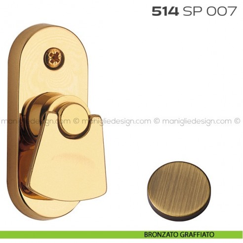 Segretino piccolo per porta con rosetta 27x67x7 mm 514SP007 Reguitti bronzato graffiato