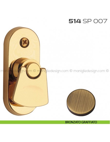 Segretino piccolo per porta con rosetta 27x67x7 mm 514SP007 Reguitti bronzato graffiato