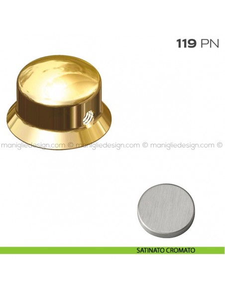 Pomolo a campana per limitatore d'apertura 119PN Reguitti satinato cromato
