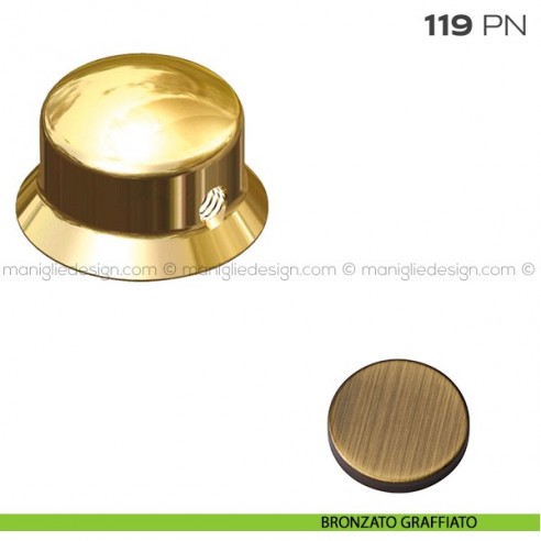 Pomolo a campana per limitatore d'apertura 119PN Reguitti bronzato graffiato