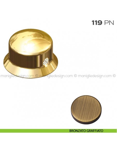 Pomolo a campana per limitatore d'apertura 119PN Reguitti bronzato graffiato