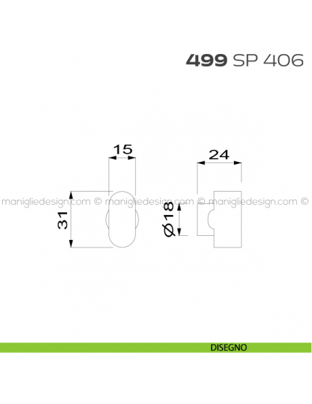 Segretino piccolo per porta con rosetta diametro 45 mm 499SP406 Reguitti disegno