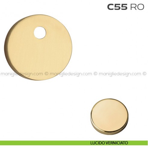 Bocchetta tonda con foro asse per cilindretti con codolo diametro 55 mm C55RO Reguitti lucido verniciato