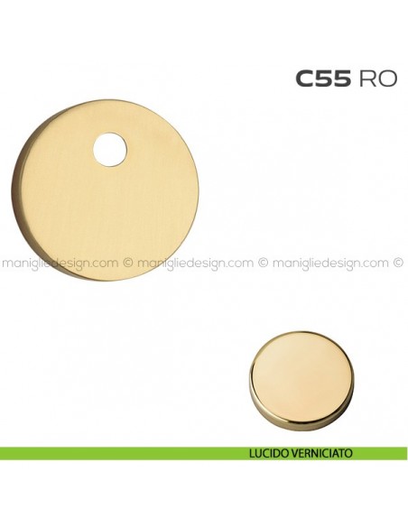 Bocchetta tonda con foro asse per cilindretti con codolo diametro 55 mm C55RO Reguitti lucido verniciato