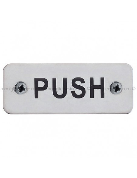 Targhette Spingi/Tira In Alluminio Spazzolato - Set Di 2, &Oslash;75mm, Autoadesive