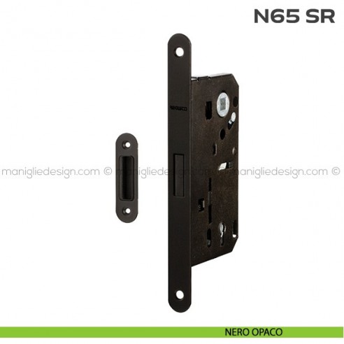 Serratura magnetica patent entrata 50 mm N65 SR Reguitti nero opaco RAL 9005