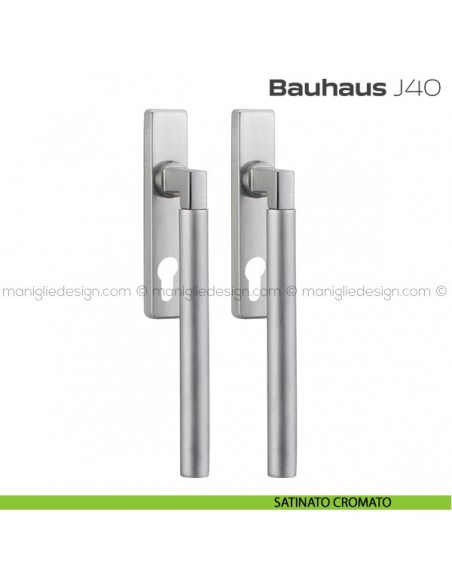 Maniglione per alzante scorrevole J04 Bauhaus Reguitti accoppiato satinato cromato