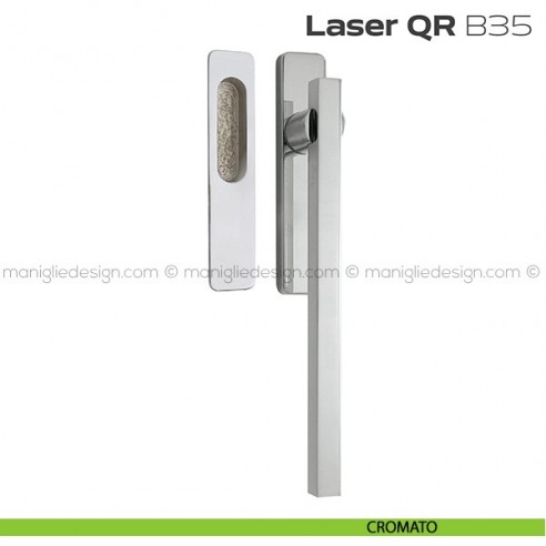 Maniglione ribassato per alzante scorrevole QR B35 Laser singolo cromato