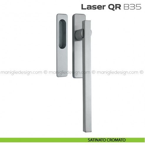 Maniglione ribassato per alzante scorrevole QR B35 Laser singolo satinato cromato